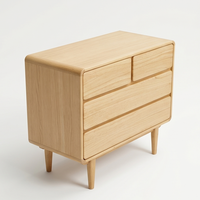 Commode à 4 tiroirs en teck moderne pour chambre à coucher, salon, hôtel - Commode de style scandinave en bois massif de haute qualité
