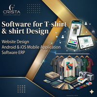 Logiciel CRM IA pour la conception et la personnalisation de t-shirts, conception de site web avec logo personnalisé, application mobile Android iOS, logiciel ERP