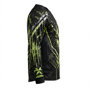 Camiseta de Paintball Personalizada para Hombre, Manga Larga, Diseño de Calavera Negra y Verde, Sublimación, Compresión, Secado Rápido, Ligera y Transpirable - Product Image 3