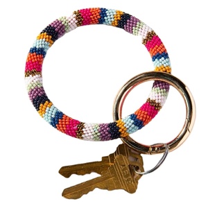 Design de luxe à la mode porte-clés multicolore perlé broderie à la main Style classique vélo voiture USB sac clé sac à main pour mariage - Product Image 4