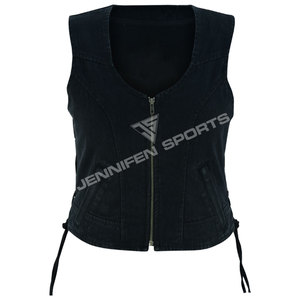 Chaleco de Lona 100% Algodón para Mujer, Estilo Motero, Personalizado, de Alta Calidad, Resistente al Viento, a la Moda, en Color Sólido - Product Image 1
