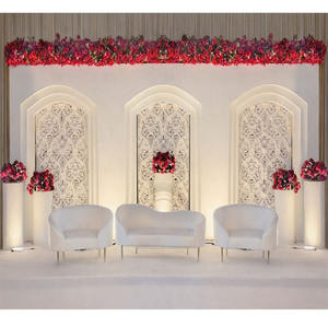 Arco de Madera Blanco Premium para Bodas, Escenario para Recepción de Bodas Musulmanas, Decoración de Fondo para Nikah, Elegante Decoración para Walima - Product Image 1