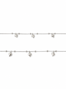 925 Sterling Silver Heart Charm <b>Anklet</b> for Women High Polish Minimalist Dangle Design Daily Wear Beach Party Anniversary - Product Image 3
