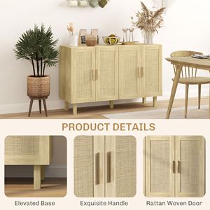 Credenza Artigianale con Ante in Rattan per Sale da Pranzo di Ville e Agriturismi - Product Image 6