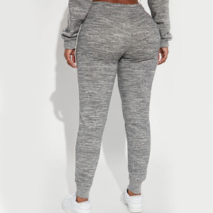 Pantalones deportivos de chándal para mujer, corte ajustado, cintura elástica, con cordón, informales, con franja lateral en contraste - Product Image 4