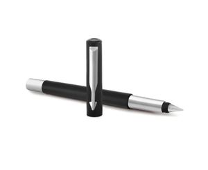 Parker Vector Standard Fountain <b>Pen</b> with 1 Ink Cartridge Ink Color Blue Black Body with Chrome Trim <b>Refillable</b> Fine Nib <b>Pen</b> - Product Image 2