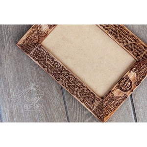 Ornate Wooden Photo <b>Frame</b> Rectangular Vertical Tabletop Digital Printing Full Color Patterned Design - Product Image 4