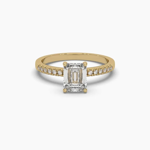 Bague solitaire en diamant de laboratoire émeraude IGI 1 carat D-E-F VVS-VS en or, or rose, or blanc, argent – Fournisseur professionnel de bijoux en gros - Product Image 3