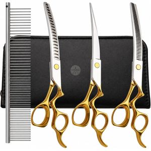 Professional <b>Dog</b> Grooming Kit Curved <b>Scissors</b> Set - Product Image 2