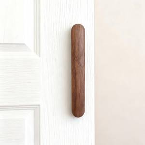 Sleek Minimal Wooden Drawer Pulls Nordic Inspired Cabinet Hardware Elegant Solid Wood Door Handles Modern <b>Rustic</b> Furniture Pull - Product Image 1