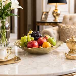 Bol à fruits en métal artisanal élégant, écologique, durable, poli, design moderne et luxueux pour la décoration de la maison - Product Image 1