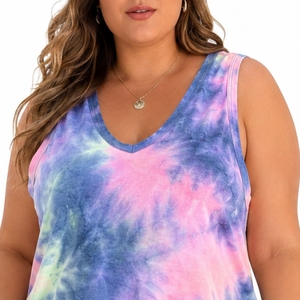 Custom <b>Women</b> Plus Size Knitted Print Tank <b>Top</b> Sleeveless Tie Dye Casual Summer Cotton Fitness Breathable <b>Top</b> for <b>Women</b> - Product Image 6