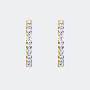 0.55 CTW Round Cut Pave Set <b>Large</b> <b>Hoop</b> Diamond Earrings - Product Image 4