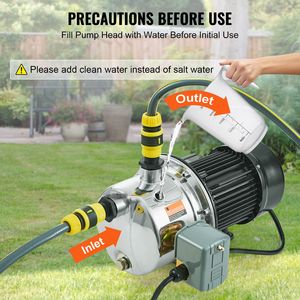 Pompa a getto per pozzi poco profondi in acciaio inossidabile da 1HP, 115V, 18.5GPM, prevalenza massima 147.6FT, per irrigazione agricola - Product Image 4