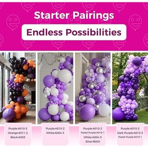 Palloncini in Lattice Viola per Feste, Confezione da 100, 12 Pollici, Gonfiabili all'Elio per Matrimoni, Lauree, Halloween, Compleanni ed Eventi - Product Image 3