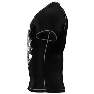 Rashguard écologique à manches courtes en Spandex et Polyester, anti-bactérien, vêtement de sport UPF50+, motif uni, col rond - Product Image 5