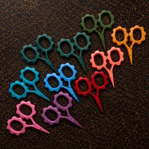Ciseaux à effiler en acier inoxydable pour droitiers, motif mini tournesol et marguerite, avec manche court et 30 dents, pour la coupe de cheveux - Product Image 4