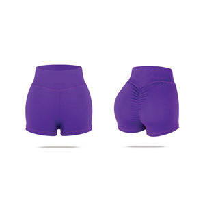 Shorts de yoga de cintura alta sin costuras para mujer, talla única, con efecto fruncido para realzar glúteos, ideales para fitness y sublimación. - Product Image 3
