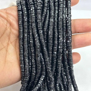 6mm 7mm alta calidad Natural negro espinela Heishi neumático facetado cuentas de piedras preciosas hebra collar hecho a mano del proveedor del fabricante - Product Image 3