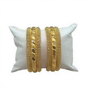 22K Solid Gold <b>Bangle</b> <b>Set</b> for Women Traditional Indian Gold Kada Pair Elegant Handcrafted Yellow Gold Bracelets - Product Image 2