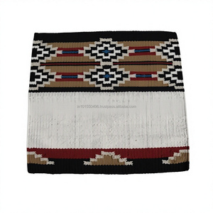 Hand woven 100% Newzealand wool geometrical design Saddle <b>Blanket</b> manufactured in India for horse riding and competition - Product Image 6