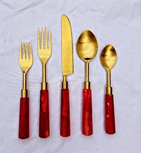 Ensemble de couverts écologiques en acier inoxydable avec manche en résine, vaisselle occidentale, couteaux, fourchettes, cuillères, ustensiles de table - Product Image 6