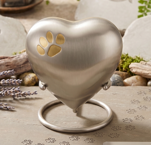 Heart Shape Paw Printed Cremation Urn <b>Box</b> for Human Ashes Cremation Urns Ash Funeral to Honor Your Loved One - Product Image 1