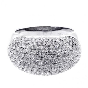 Wide Band Round Cut Moissanite <b>Dome</b> <b>Ring</b> Micro Pave Set For Unisex 925 Silver Fine Proposal Gift For Lovers Charms - Product Image 5
