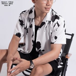 Camiseta TST 8143.1 para Hombre y Adolescente, Antiarrugas, Ecológica, Estilo Urbano, Camuflaje Otoñal, Manga Corta, Cuello en V, 100% Algodón - Product Image 1