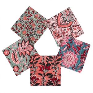 High Quality Eco-Friendly Breathable Cotton Square <b>Bandana</b> Customized Indian Handmade Floral Block Printed Multi-color Scarf - Product Image 1