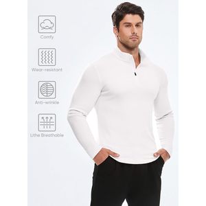 Suéteres Personalizados para Hombre, Estilo Casual, Cierre de Cremallera de un Cuarto, Elásticos, para Otoño, Tipo Polo, de Felpa, Manga Larga, Cómodos y Antiarrugas - Product Image 6