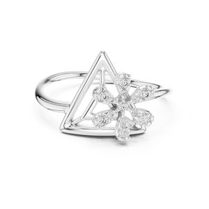 Anillo de Oro Blanco de 14K con Diamante Cultivado en Laboratorio, Corte Redondo, para Mujer |   Ropa de Uso Diario |   Diamante Cultivado Nuevo - Product Image 1