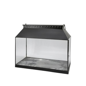 Modern <b>Large</b> Rectangular Black Metal Candle Pillar Holder <b>Lantern</b> with Glass Panels for Home Decorations - Product Image 3