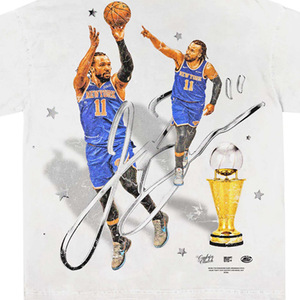 <b>Men's</b> Oversized Short Sleeve T-Shirt with Basketball Player Print and Trophy Design Formal <b>Turtleneck</b> Jersey Fit 100% Cotton - Product Image 5