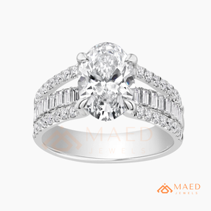 925 Sterling Silver Round Cut Moissanite Three <b>Stone</b> Engagement Ring Luxury Bridal Jewelry Gift Women USA - Product Image 5