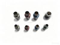Connecteur circulaire miniature 10 broches mâle, conception droite, coque en laiton chromé, à souder
