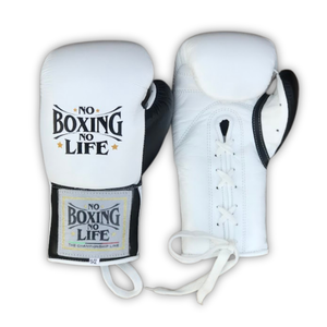 ถุงมือชกมวยแบบสั่งทำขายส่ง No Boxing No Life หนังวัวแท้ บุ 4 ชั้น ปิดแบบตีนตุ๊กแก สำหรับมืออาชีพ MMA - Product Image 1