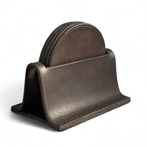 Ensemble de dessous-de-plat classiques en cuir, style vintage, antidérapants, pour accessoires de table, dessous-de-plat classiques en cuir - Product Image 1