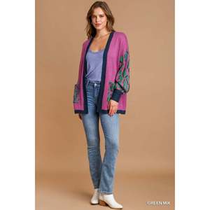 Umgee Suéter Cárdigan con Estampado Animal Frontal Abierto para Mujer - Product Image 1
