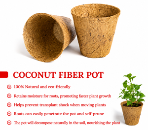 Maceta de Fibra de Coco Biodegradable para Cultivo de Plantas en Interiores y Exteriores, Material Natural Ecológico - Product Image 1