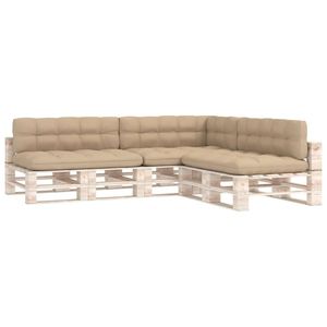 Ensemble de 7 coussins de canapé d'extérieur en tissu 100% polyester beige - Product Image 2