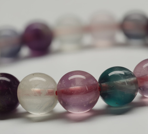 Natural Fluorite 8mm Round Gemstone <b>Stretch</b> <b>Bracelet</b> Crystal Beaded <b>Bracelet</b> Wholesale Supply - Product Image 2