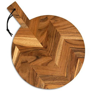 Tabla de cortar y picar de madera de acacia de gran calidad con asa, bandeja decorativa de madera para servir carne y queso, ¡gran oferta! - Product Image 1