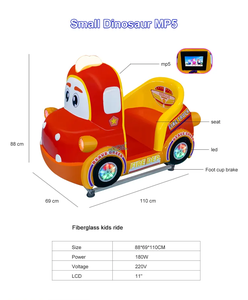 Manège pour enfants Dinosaure durable avec une puissance de 180W et une construction en fibre de verre robuste de 100 kg pour l'intérieur et l'extérieur - Product Image 2