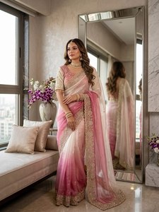 Premium Reglance for <b>Satin</b> Padding Saree 3mm Sequin Embroidery Heavy Border All Butti Fully Stitched Jhal Work <b>Blouse</b> - Product Image 3