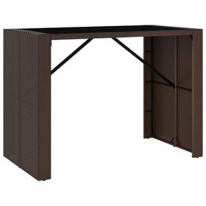 Ensemble de bar de jardin marron avec table à plateau noir pour l'accueil en plein air - Product Image 6