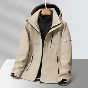 Veste coupe-vent 3 en 1 avec doublure amovible, imperméable, zippée, en duvet de canard, taille plus, personnalisée BY66001-2 - Product Image 5