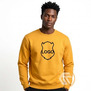 GREEK TREASURES Sweat-shirt en molleton à col rond pour homme, coupe classique, couleur unie, logo imprimé sur le devant, vêtement décontracté d'hiver, 100% coton - Product Image 2