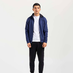 Sudadera con capucha de algodón grueso de alta calidad para hombre, con logotipo personalizado, cierre completo, forro polar francés, talla grande, para invierno - Product Image 2