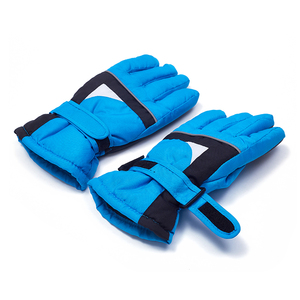 Ski <b>Gloves</b> Full Finger Blue Lime Green Polyester <b>Thermal</b> Insulated Drawstring Closure Unisex Winter Outdoor Activity - Product Image 3